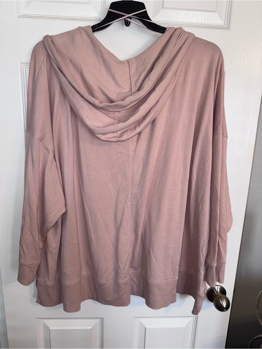 Wonderly Dusty Rose V-Neck Hoodie Sweatshirt - Picture 2 of 2